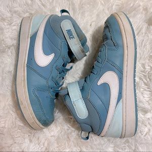 Girls Blue Hightop Nikes Size 2